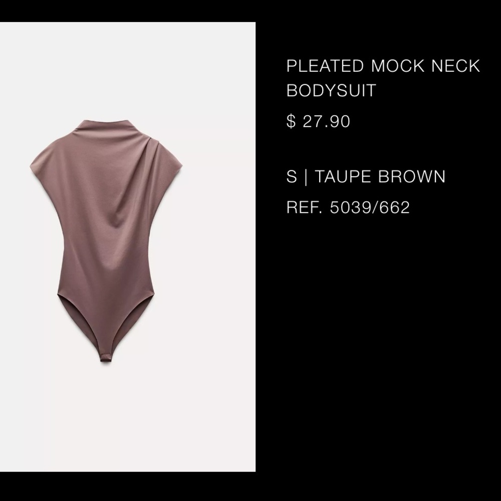 Zara Mock Neck Bodysuit - Brown